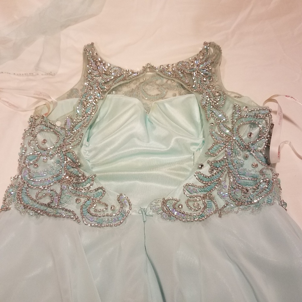 Aqua PromGirl Prom Dress Size Large - Picture 5 of 7